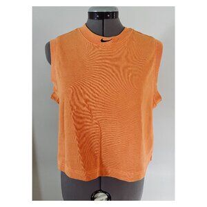 Nike Wmns Sportswear Essentials sz M Orange Garment Dyed Crop Top Tank